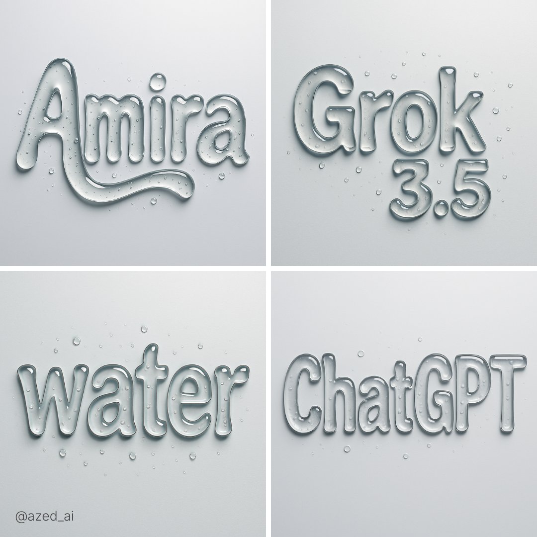 Abstract liquid typeface text