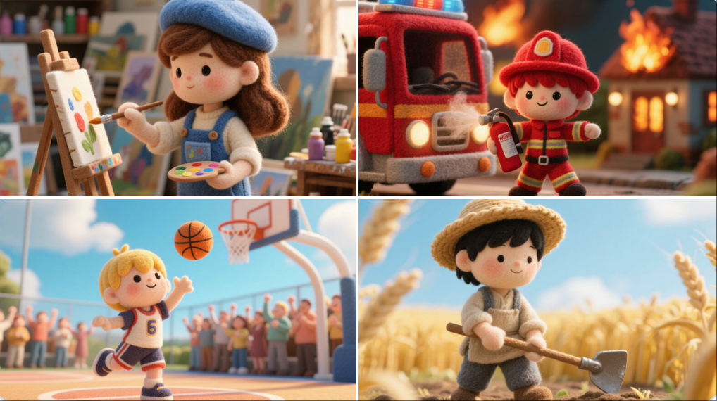 Portrait Photography - Miniature felt wool figure