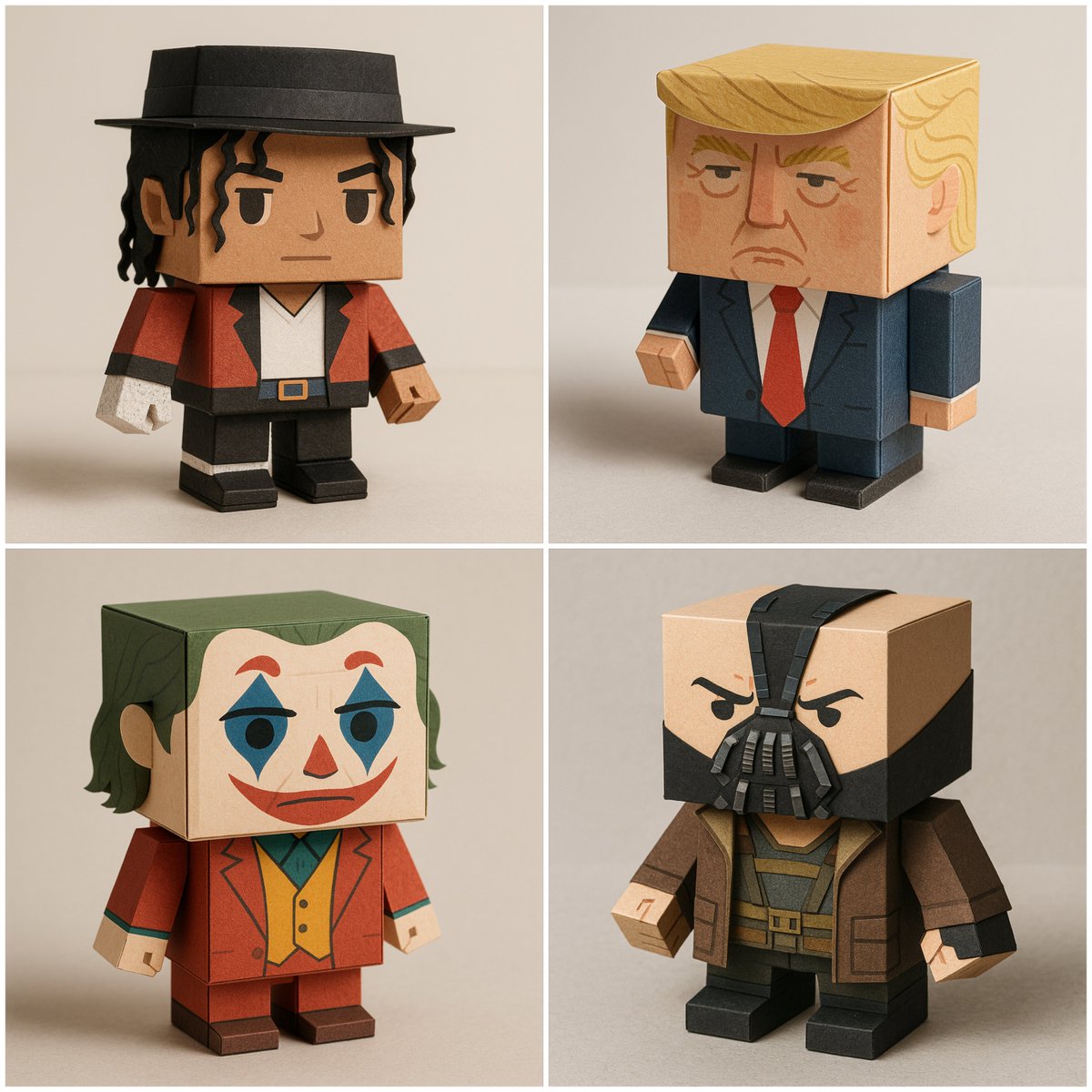 Super-detailed box-shaped paper toys