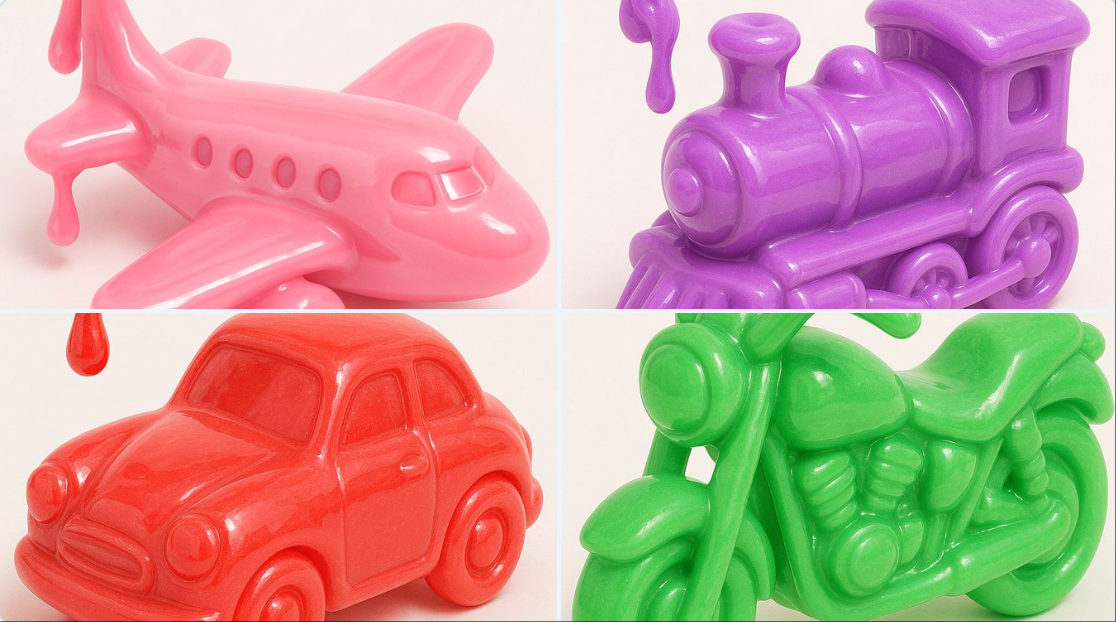 Toy transport truck made of slime - GPT4o Image Prompts