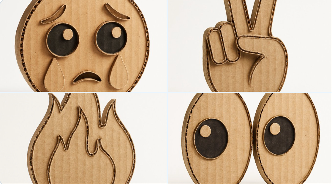 Turn emojis into cardboard - GPT4o Image Prompts