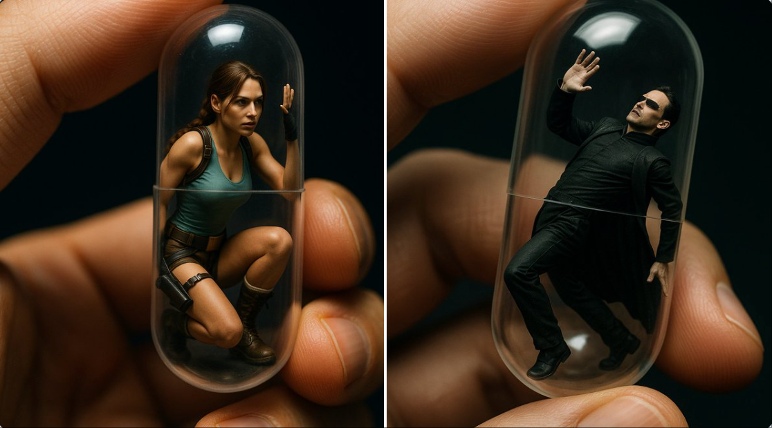 Miniature transparent capsules - GPT4o Image Prompts