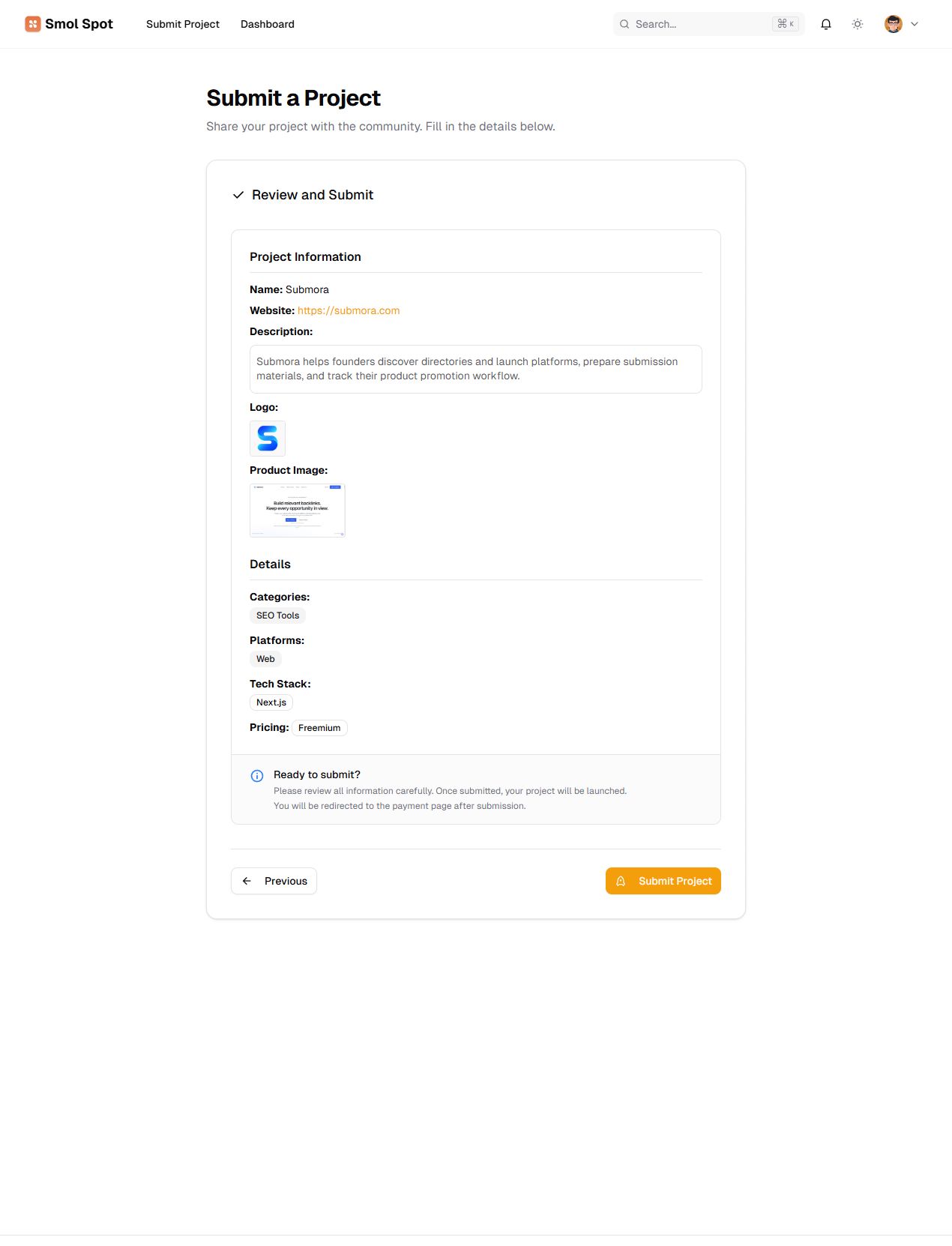 Submission step 6