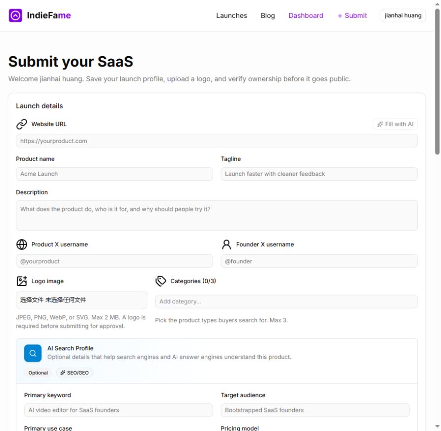Submission step 1
