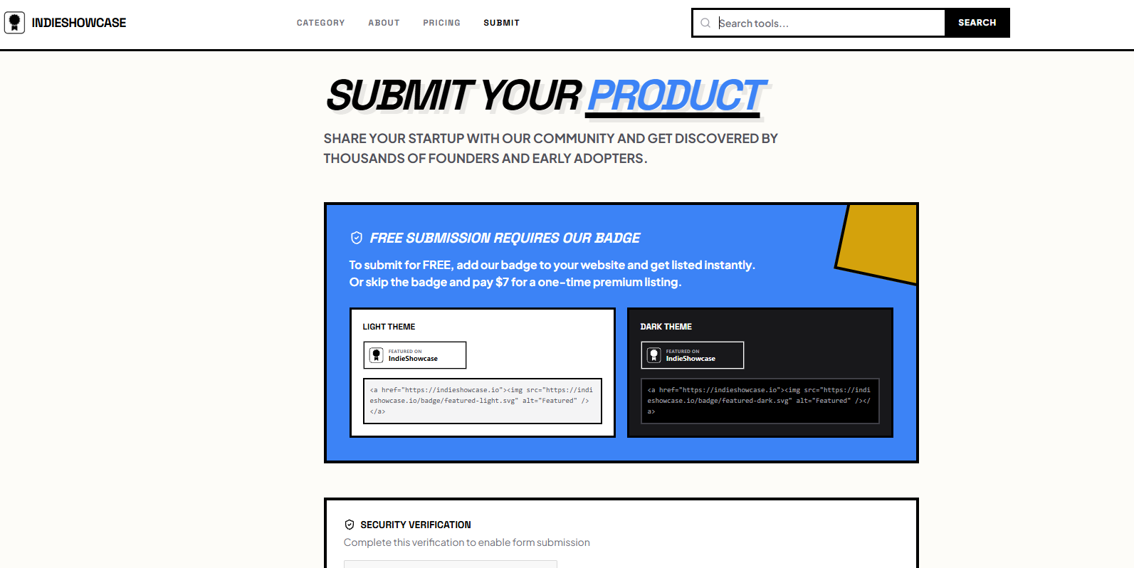 Submission step 1
