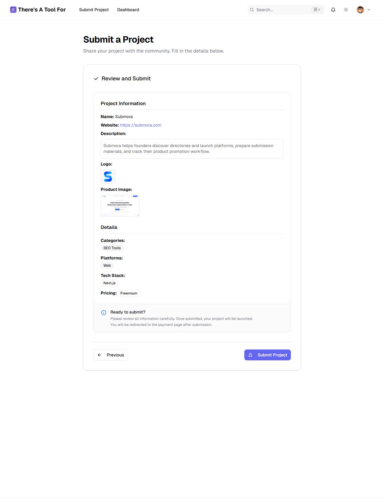 Submission step 6