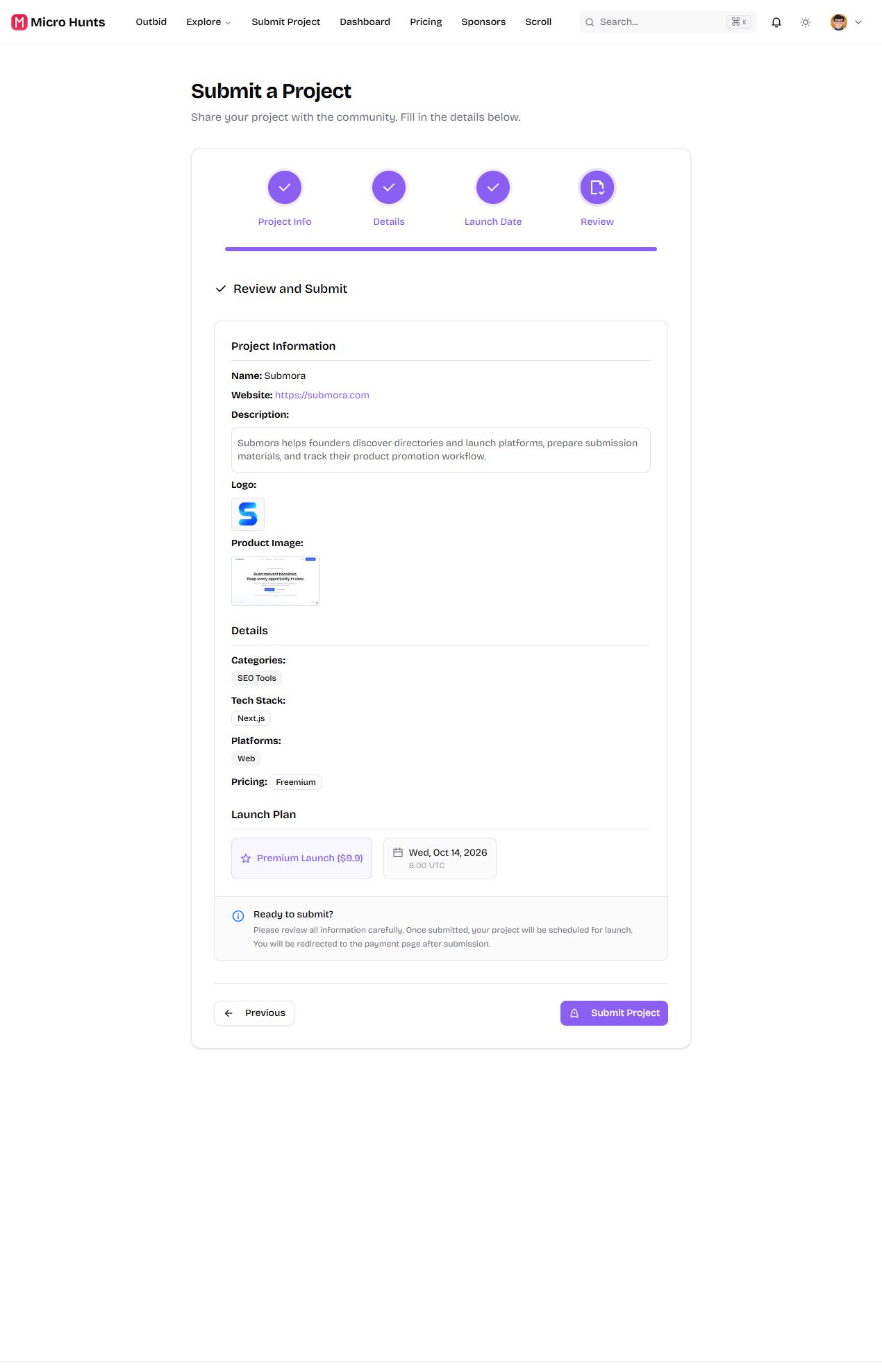 Submission step 6